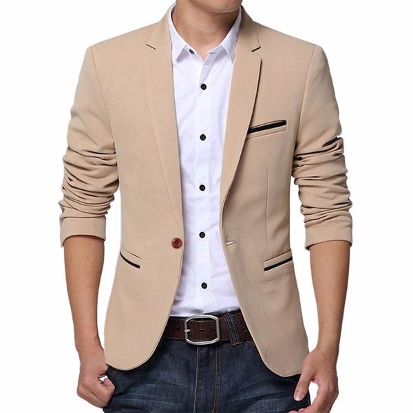 dark denim mens jeans with Pishon khaki blazer