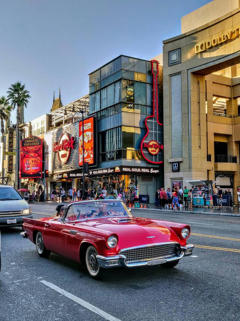 driving down hollywood boulevard