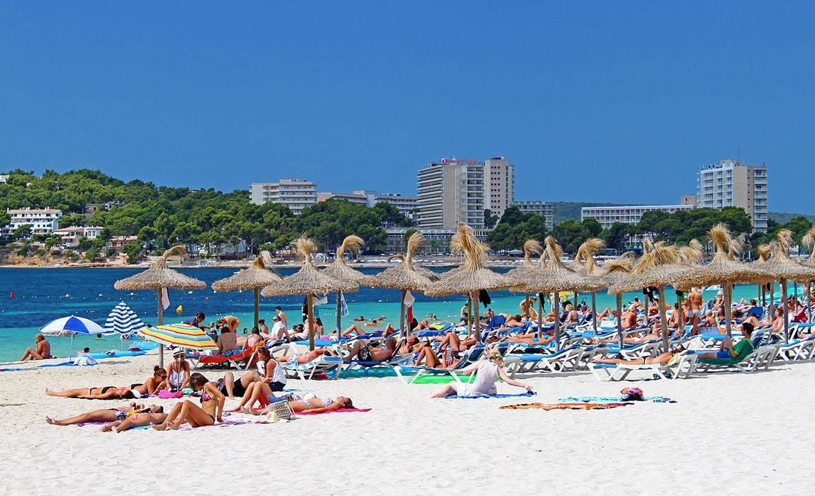 Magaluf beach on Majorca is a party hotspot perfect for a lads holiday or stag weekend
