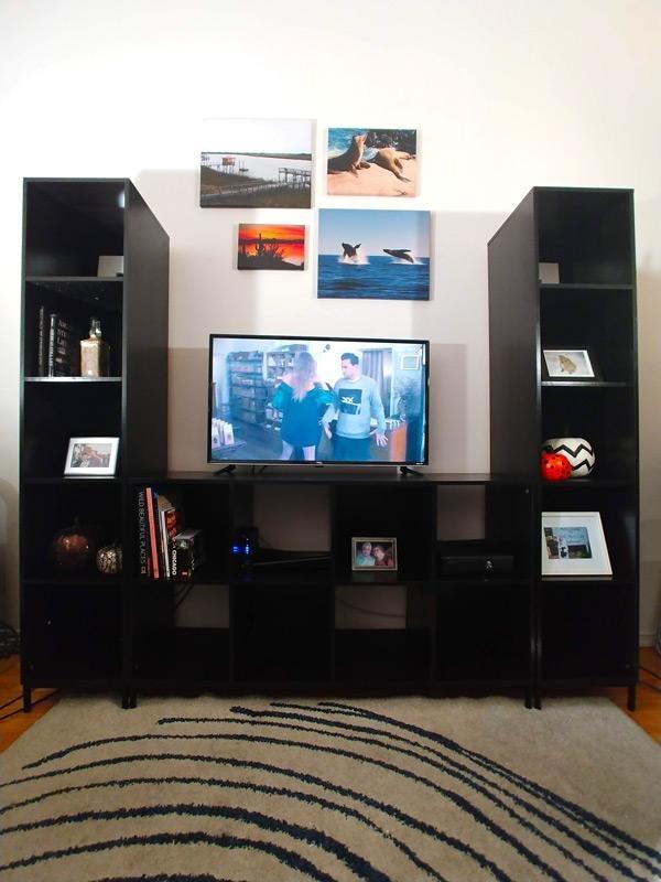 mainstays cube storage home tv entertainment center in home