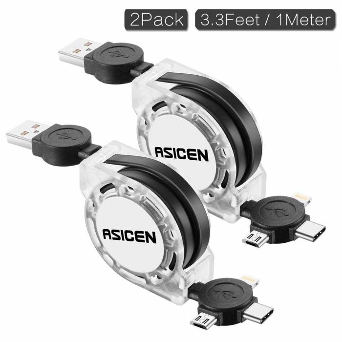 asicen 3 in 1 charger cables