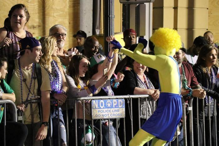 guy dressed up mardi gras