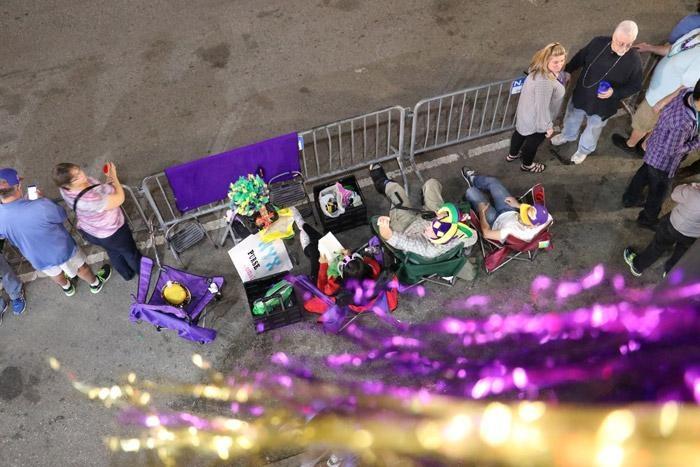 preparing for a mardi gras parade