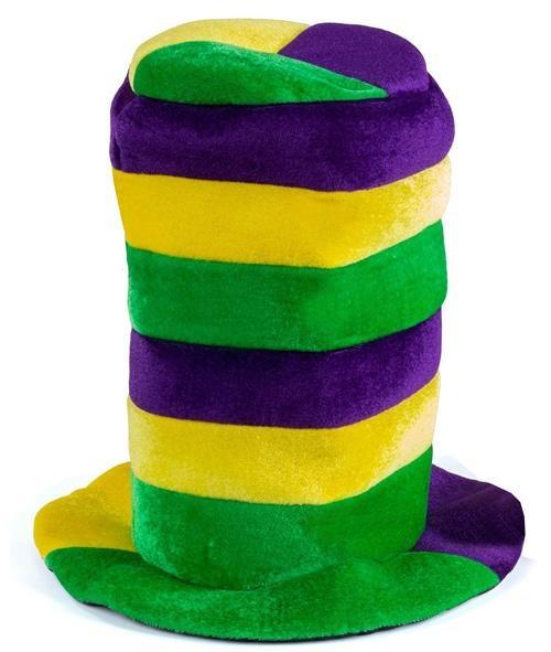 mardi gras party plush stovepipe top hat