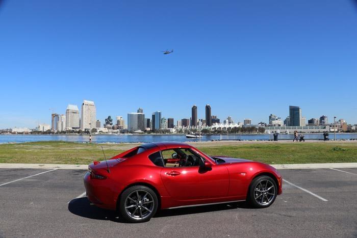 red mx 5 rf top up san diego in background