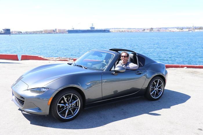 silver mx 5 rf with passenger