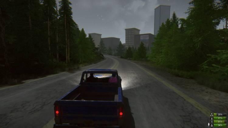 driving the pickup into the big city