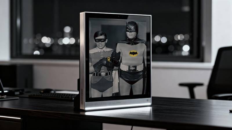 batman and robin in digital frame