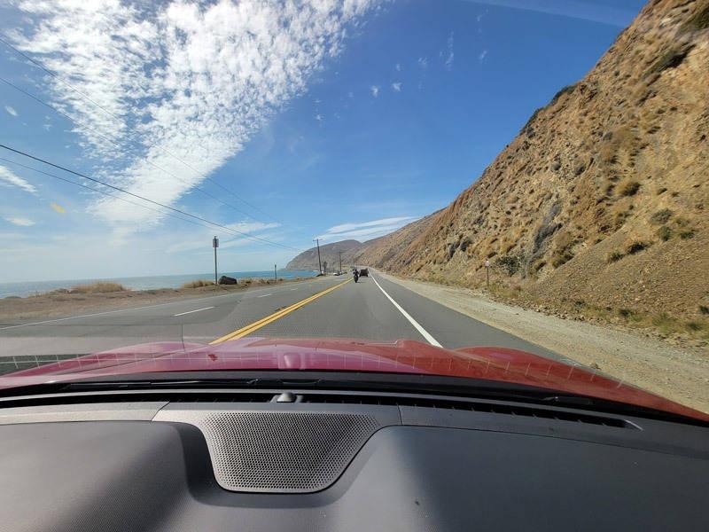 traveling through malibu on pacific coast highway 1