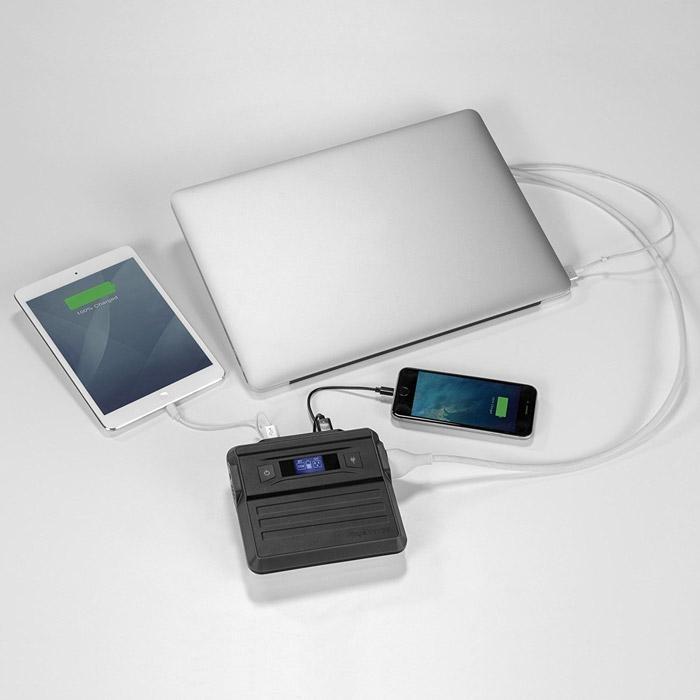 mycharge portable powerbank charges phones tablets plus has a 65 watt ac plug