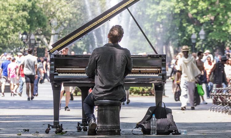 Piano Player in New York City Central Park