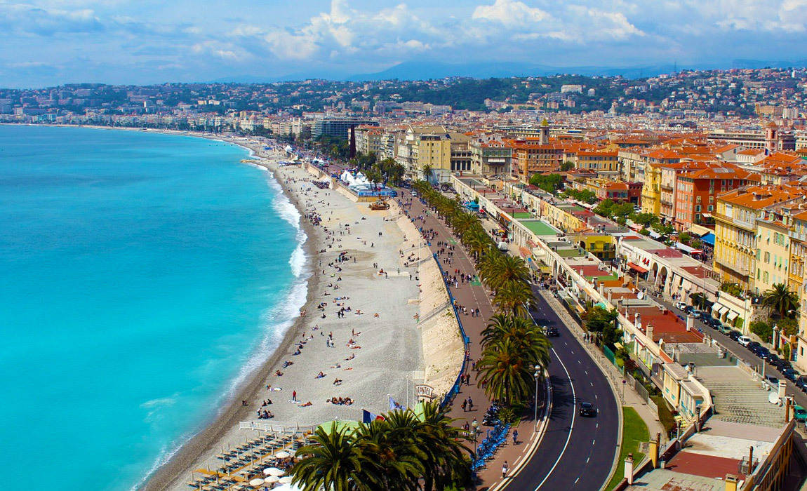 Mediterranean beach in Nice France