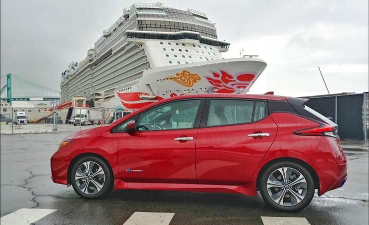 2019 nissan leaf in san pedro california by norwegian joy cruise ship copy