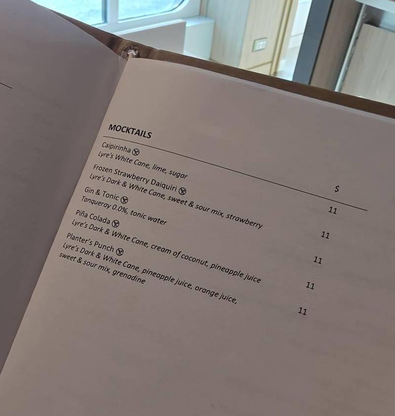 lyres non alcohol cocktails on viking cruise