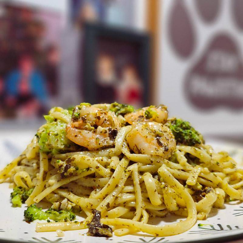 shrimp pesto pasta linguini