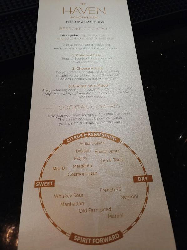 bespoke cocktails by norwegian brochure