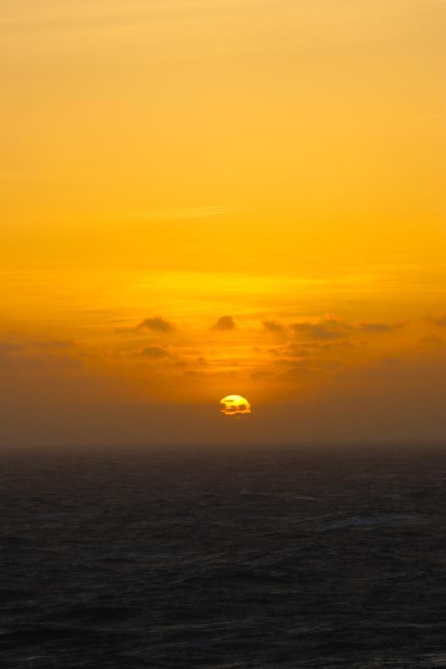 sunset shot from balcony of norwegian joy