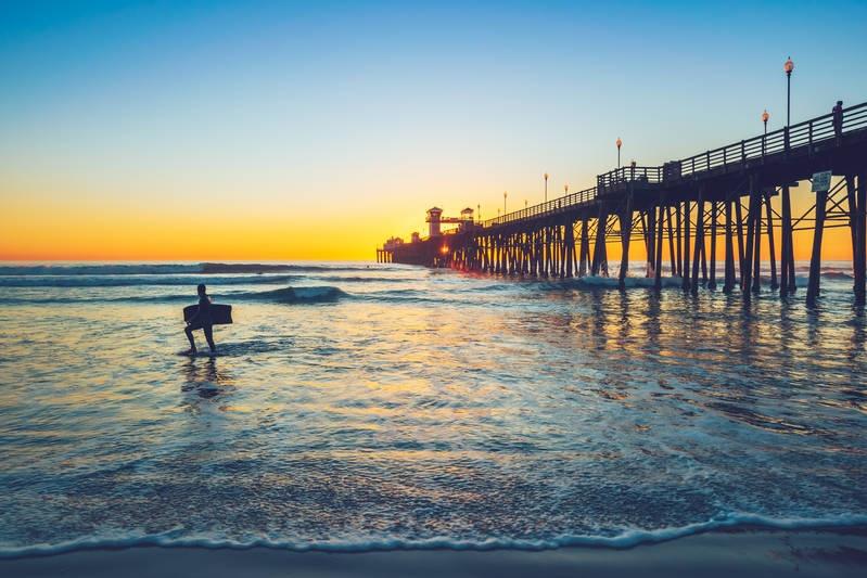 oceanside pier sunset surf