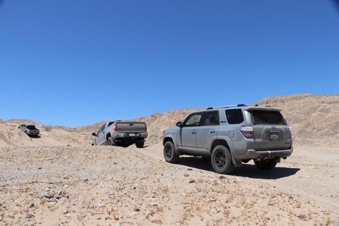 trd pro trucks exploring desert trails