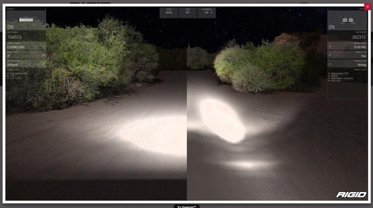 rigid industries viewpoint lighting comparison tool
