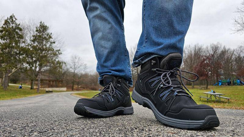 boots front on path