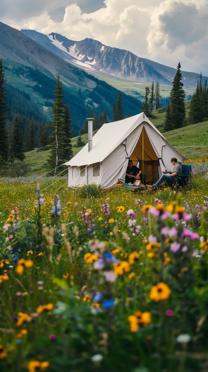 cabin tent outfitter tent in montana