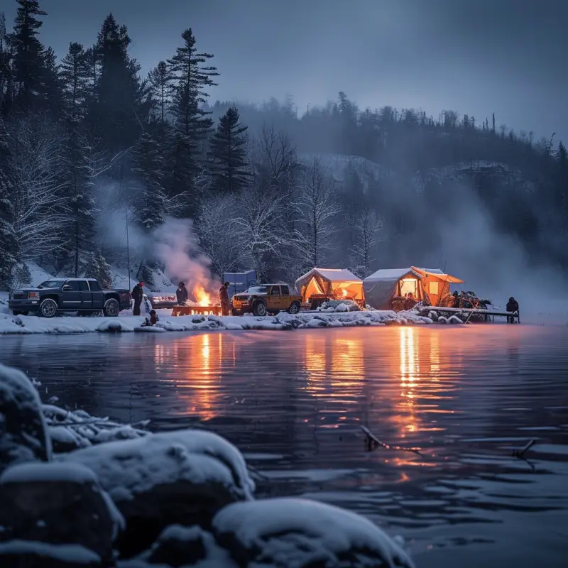 winter tent camping with cabin tent outfitter tent