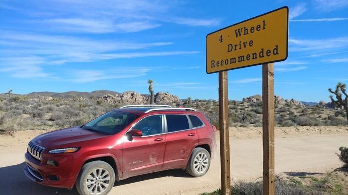 4 wheel drive recommended on deep sand trails