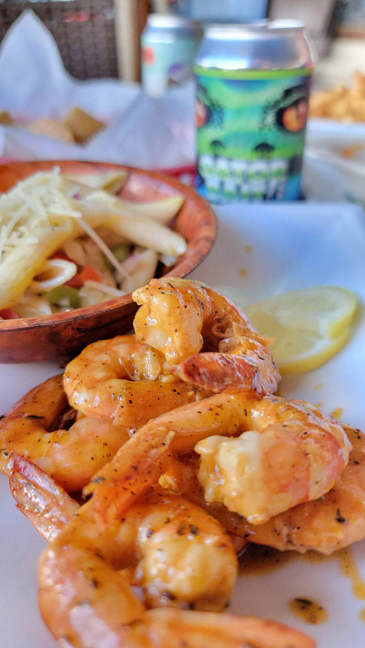shrimp and crab pasta at crabby lady restaurant
