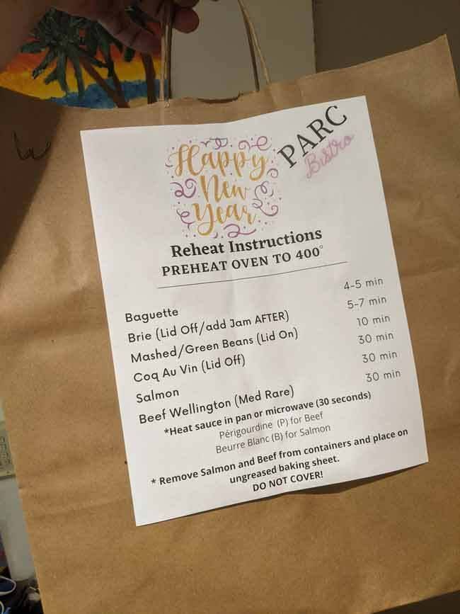 bag with instructions