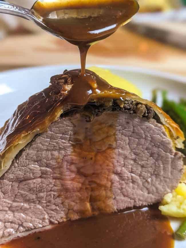 beef wellington with gravy from parc bistro san diego