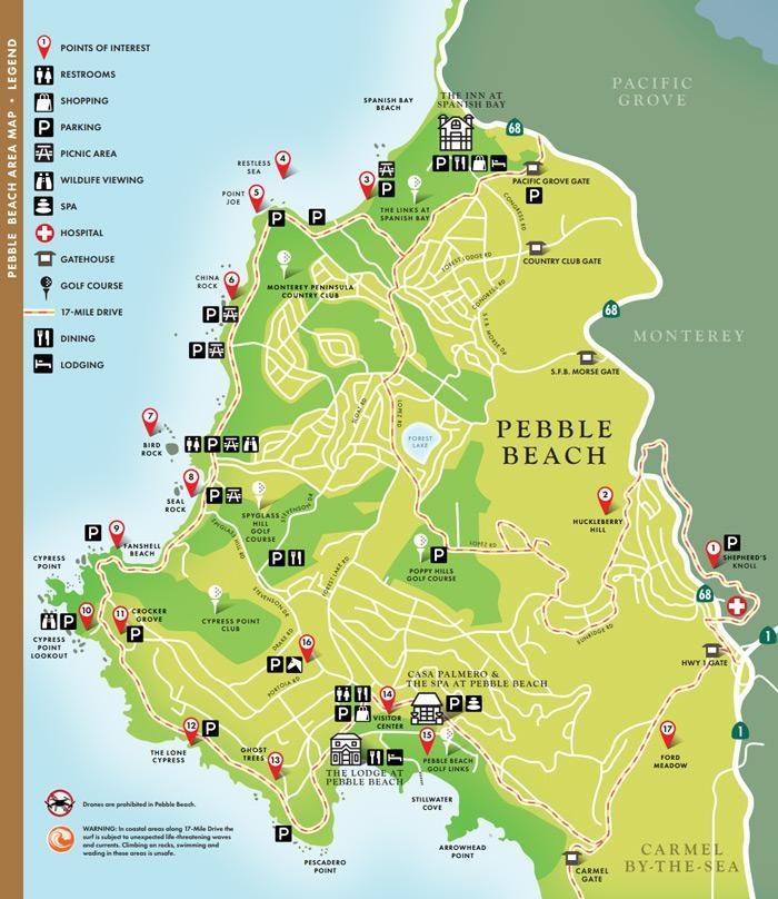 17 mile drive pebble beach map online