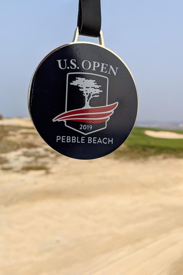 brass golf bag tag for 2019 pebble beach us open golf championship