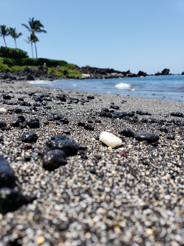 The 49 Black Sand Beach is located in an exclusive community but public are allowed to visit the beach! Located on Hawaii, south of Waikoloa Beach.