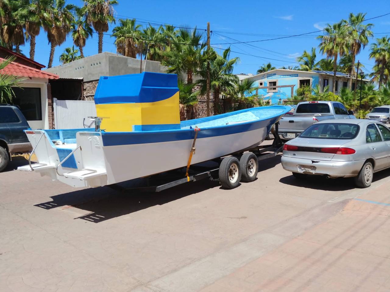 boat trailer with basic tires and rims