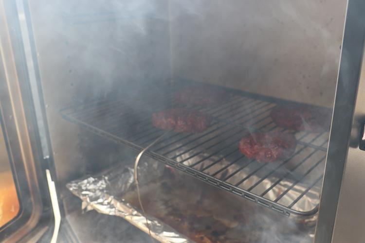 smoked burgers in pit boss smoker