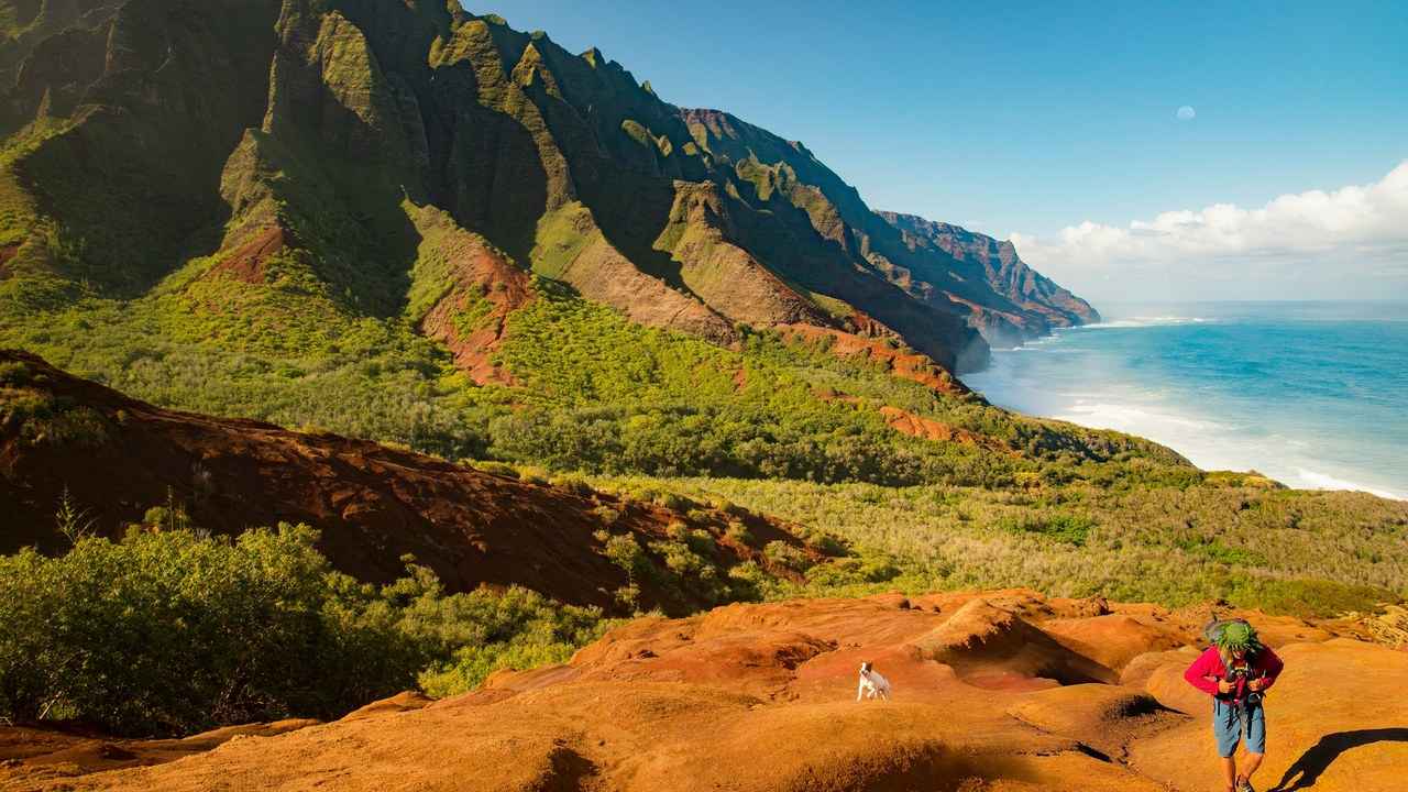 The Napali Coast on Kauai seen from the Kalalau Trail