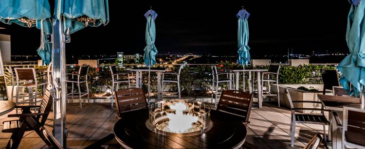 rooftop deck at Punta Gorda Florida hotel Wyvern Hotel
