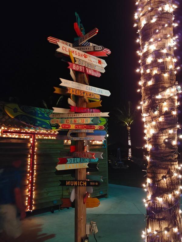 mile post at tt tiki bar punta gorda florida