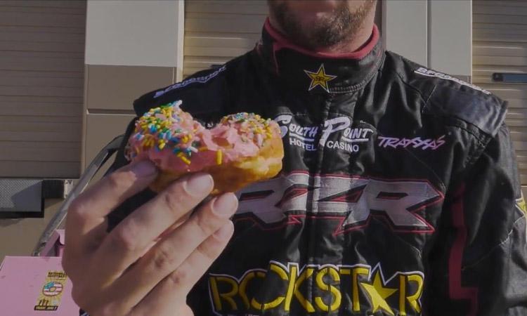 rj eating donut