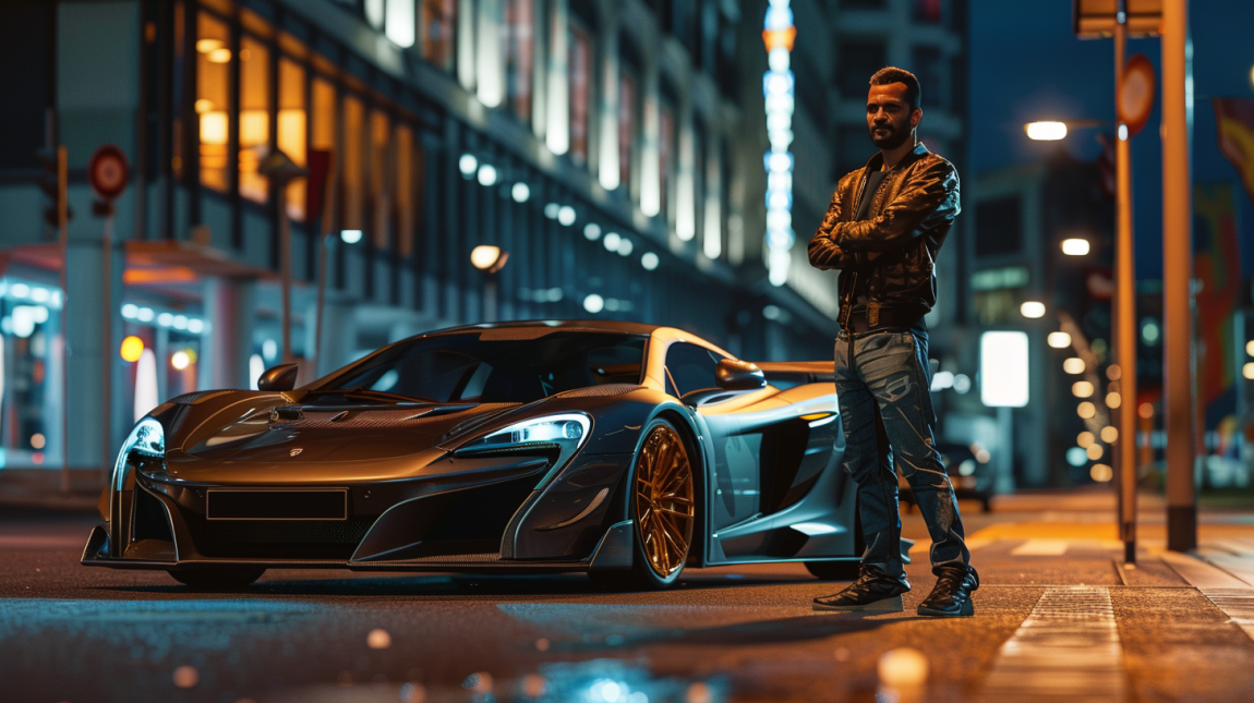 street racer at night