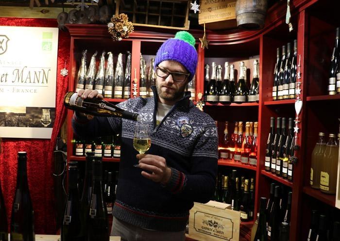 sampling alsace wine in strasbourg france