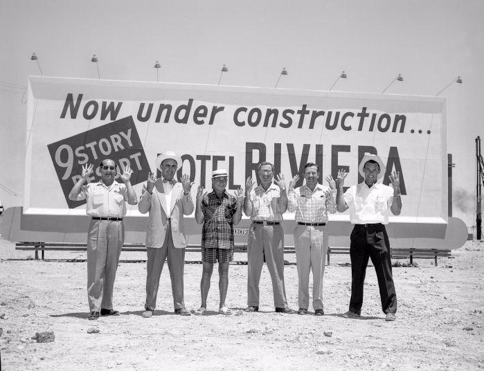 The Riviera Hotel under construction, 1955