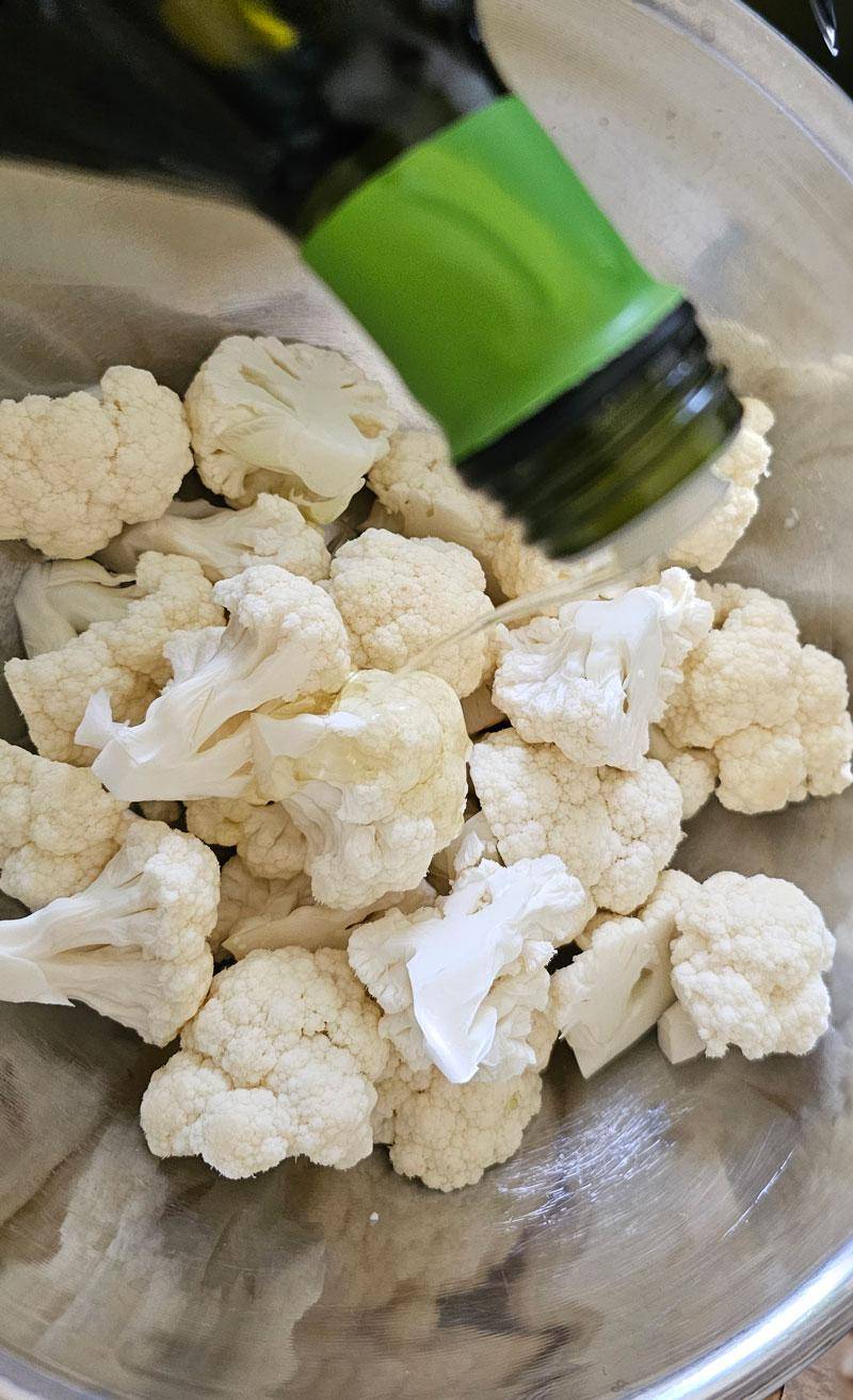 avocado oil on cauliflower