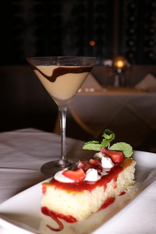 dessert martini and strawberry shortcake