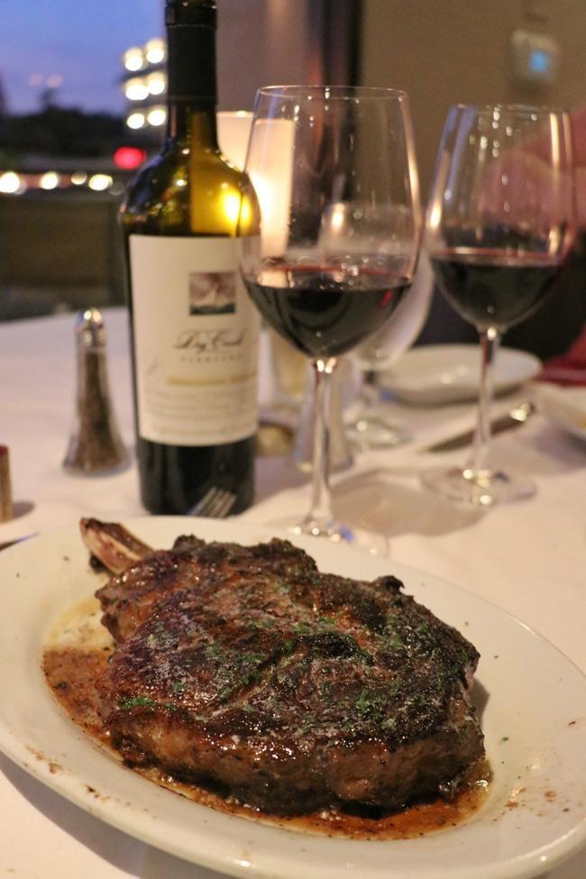 ruths chris cowboy ribeye and dry creek cabernet sauvignon