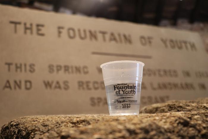 cup of water from fountain of youth at Saint Augustine Florida