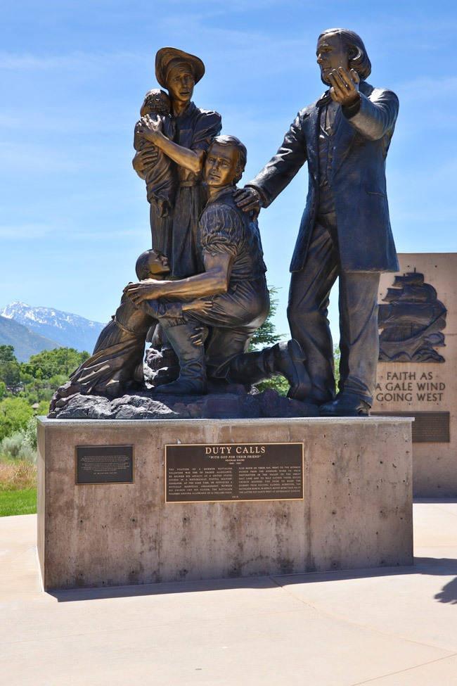 duty calls statue at this is the place historic site in salt lake city utah