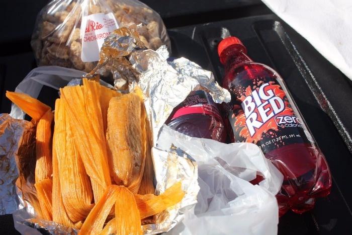 big red chicarrones tamales