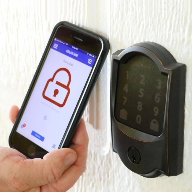 door locked schlage encode with mobile phone app